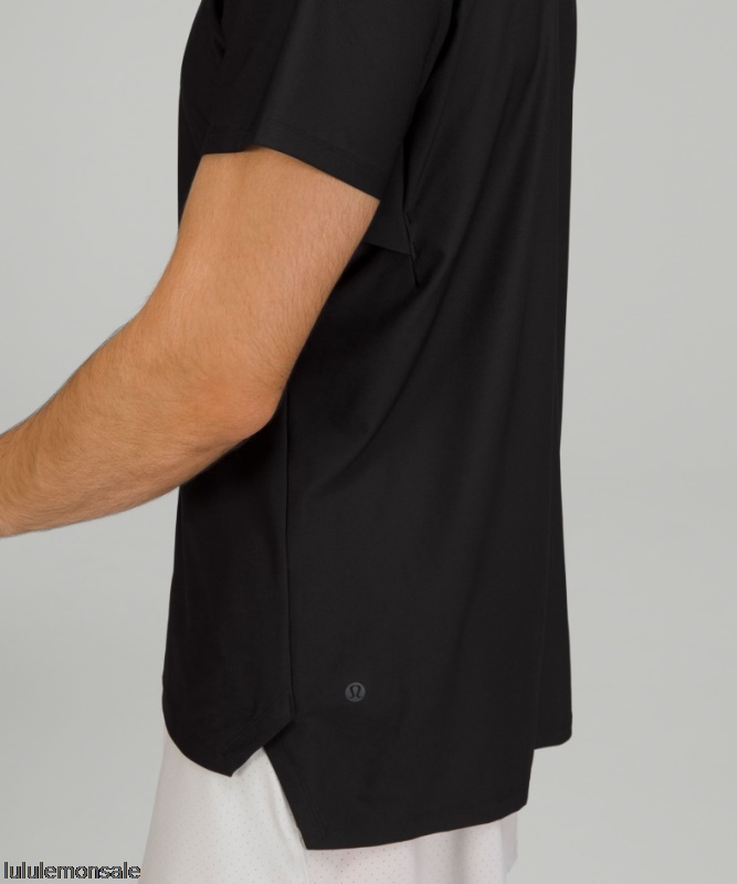 Lululemon Verkauf DELULU754 | Lululemon Deutschland Schwarz Belüftetes Tennispoloshirt Nur Online